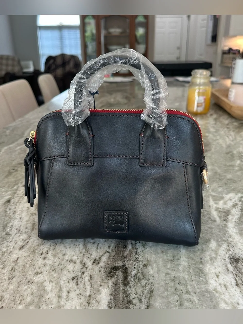 Dooney & Bourke Mini Cameron Crossbody Black Florentine Leather Satchel New